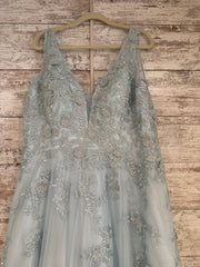 BLUE/FLORAL A LINE GOWN