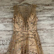 GOLD SPARKLY A LINE GOWN