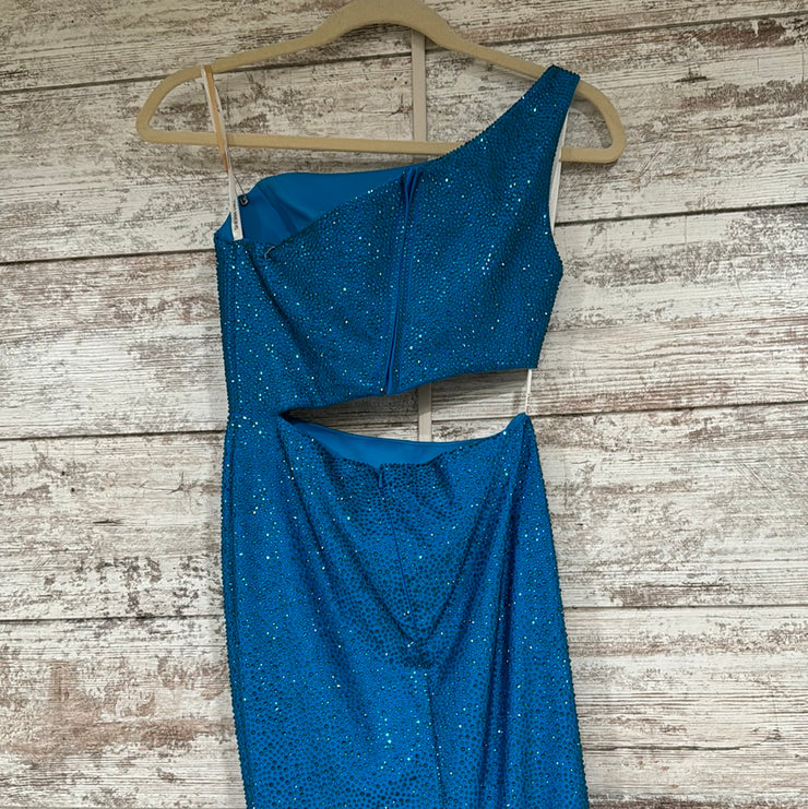 BLUE SPARKLY LONG DRESS