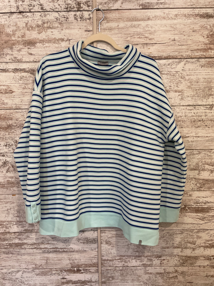 GREEN/BLUE MOCKNECK TOP $79