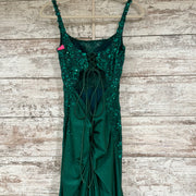GREEN LONG EVENING GOWN
