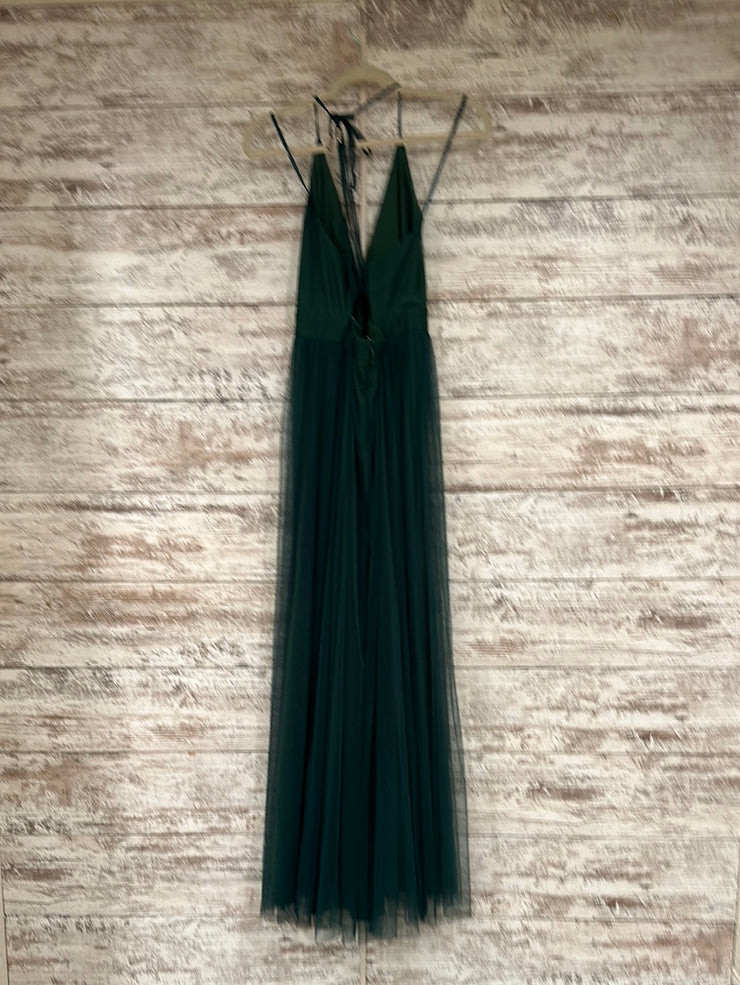 GREEN A LINE GOWN