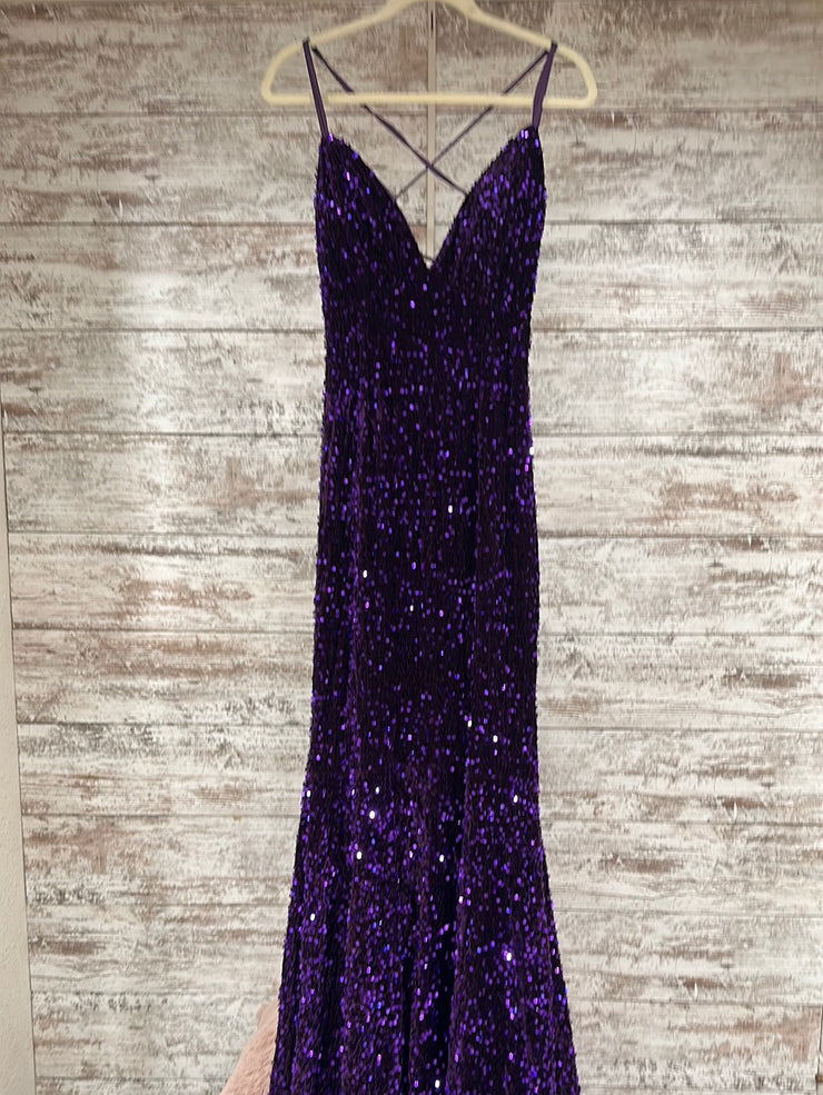 PURPLE SEQUIN MERMAID GOWN-NEW