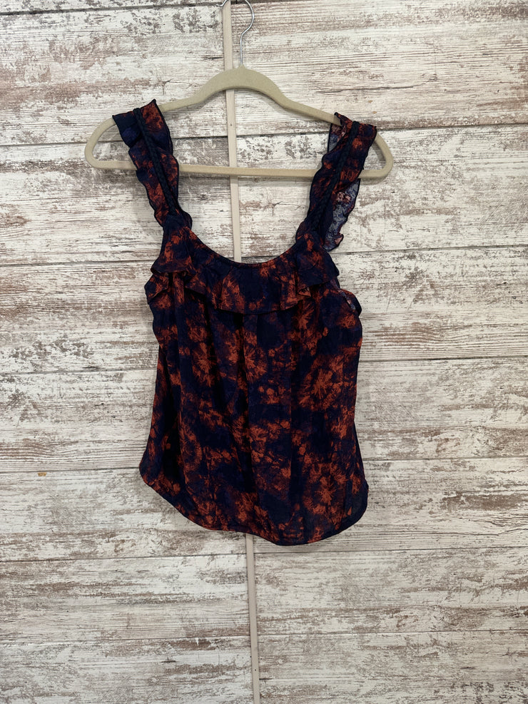 NAVY/FLORAL SLEEVELESS TOP