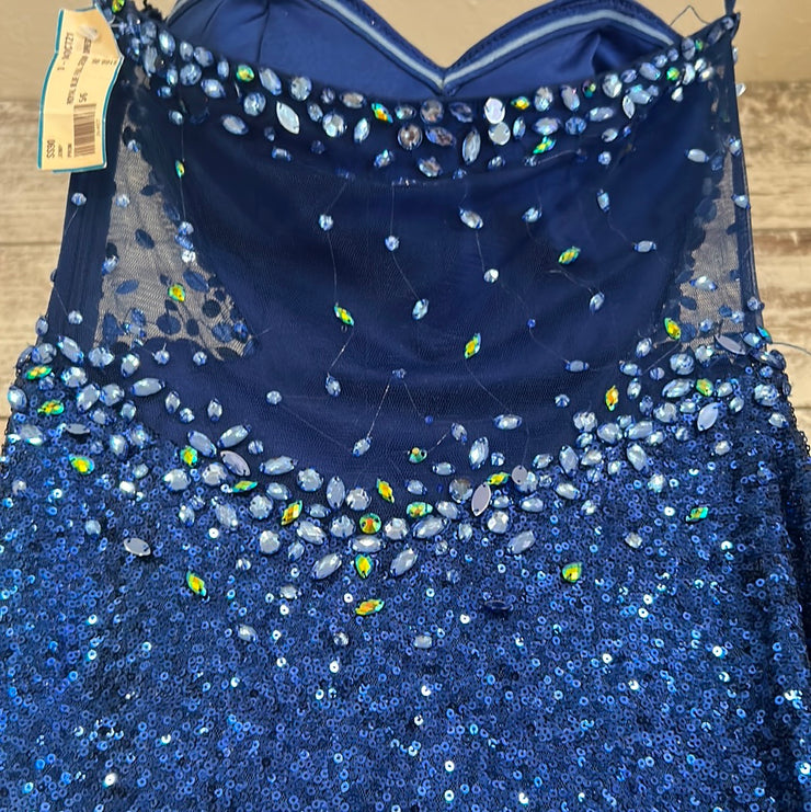 ROYAL BLUE FULL SEQUIN DRESS