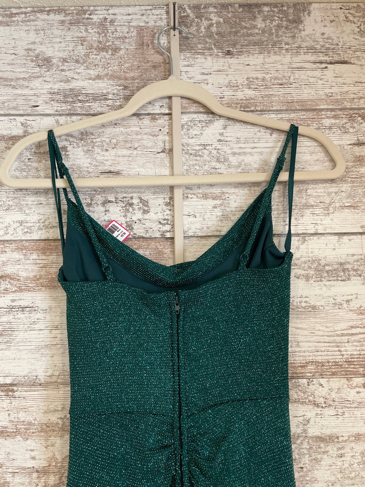 GREEN SPARKLY LONG EVENING GOW