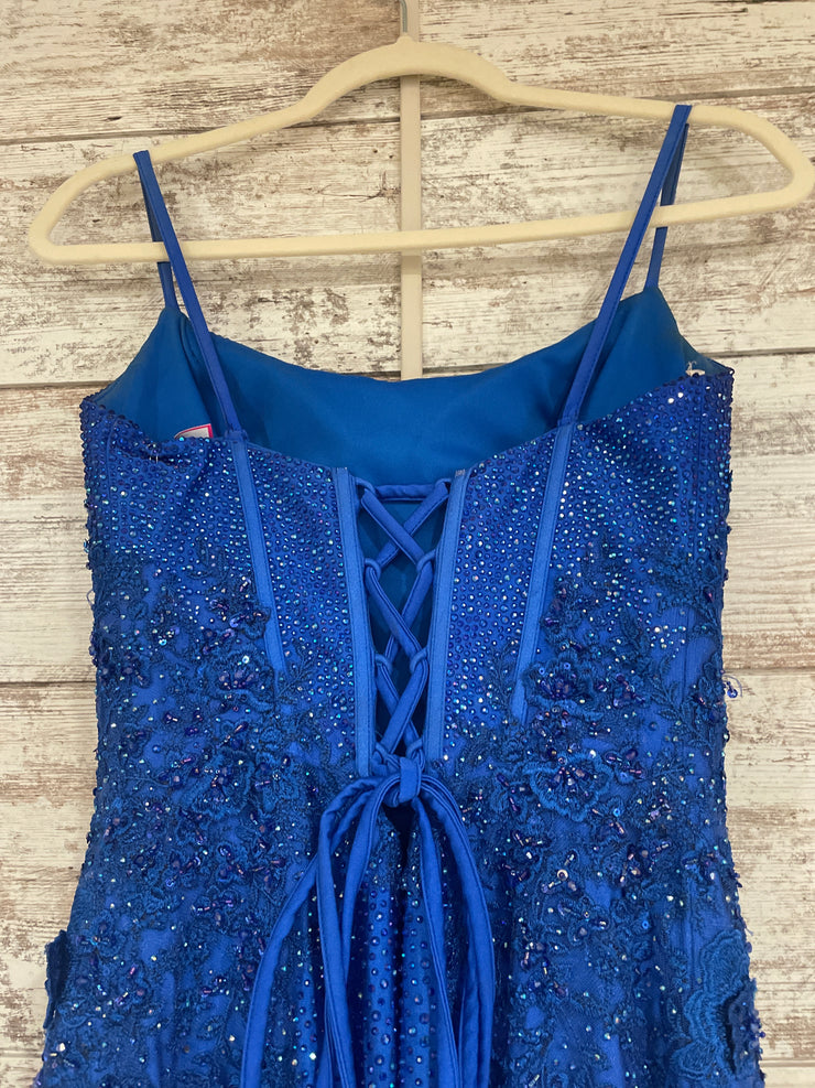 ROYAL BLUE SPARKLY LONG DRESS