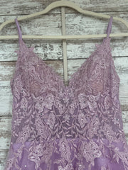 LAVENDER/FLORAL A LINE GOWN