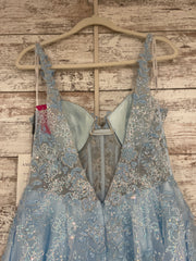 BLUE/FLORAL A LINE GOWN (NEW)