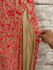 PINK/NUDE BEADED LONG DRESSNEW