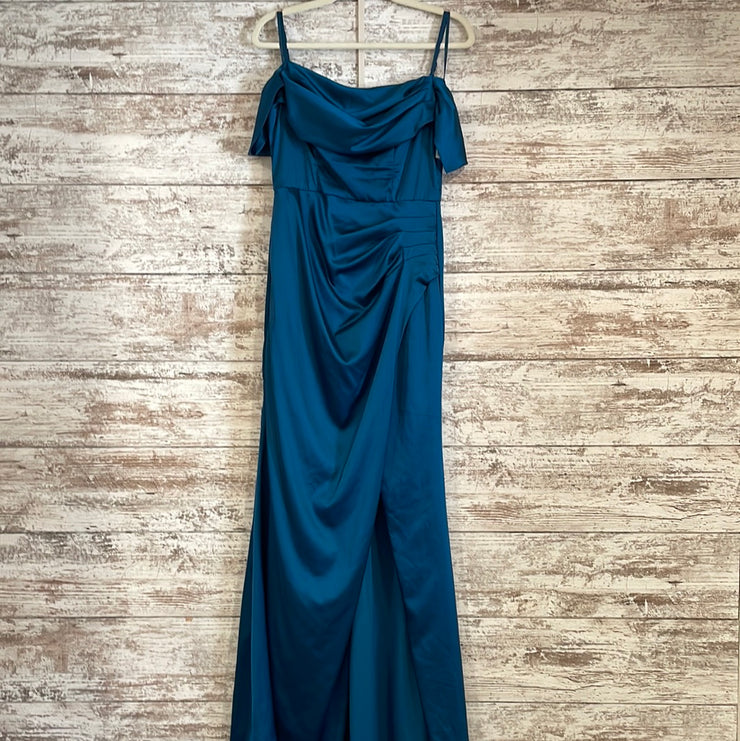 TEAL LONG EVENING GOWN