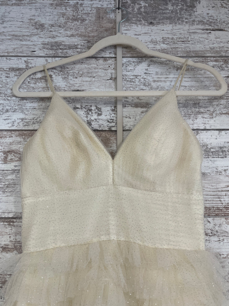 IVORY SPARKLY TIERED A LINE