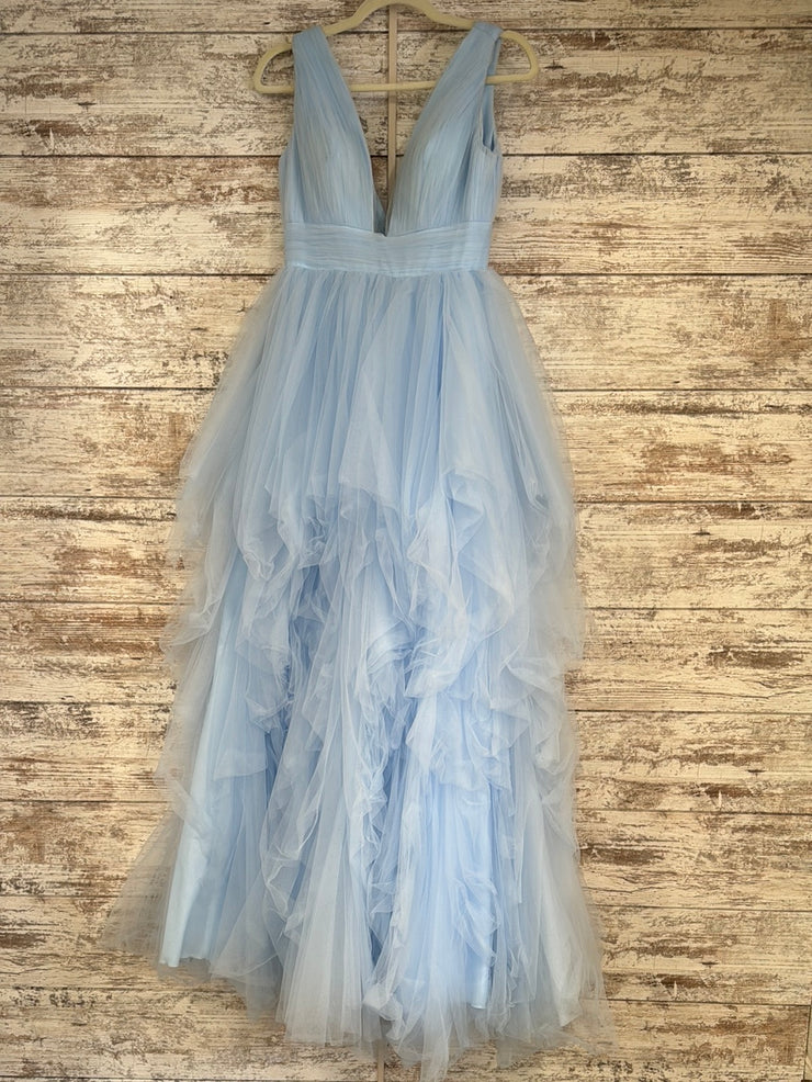 BLUE LAYERED A LINE GOWN