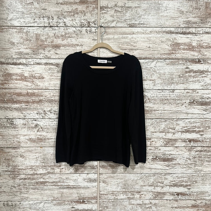 BLACK RIBBED SWEATER