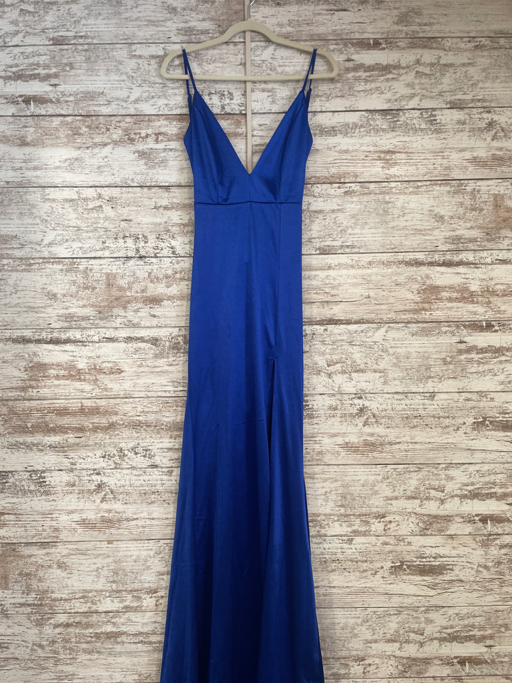 ROYAL BLUE LONG EVENING GOWN