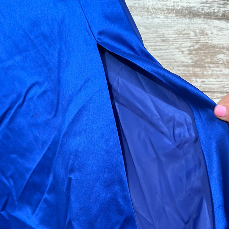 ROYAL BLUE A LINE GOWN