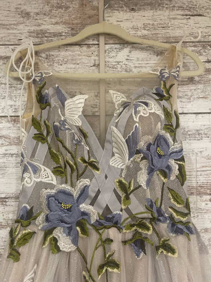 GRAY/BLUE SPARKLY A LINE (NEW)