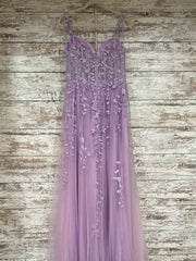 LAVENDER/FLORAL A LINE GOWN