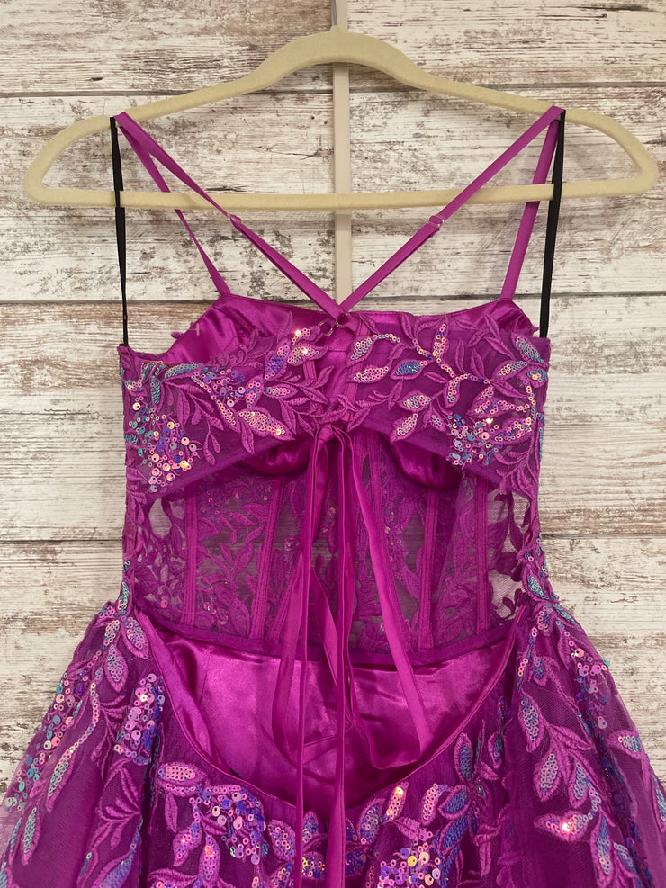 PINK/FLORAL A LINE GOWN (NEW)
