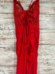 RED FITTED LONG DRESS