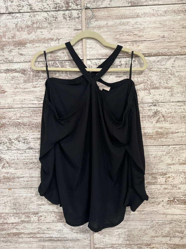 BLACK SHEER LONG SLEEVE BLOUSE