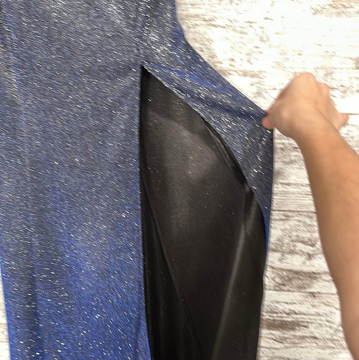 BLUE SPARKLY LONG EVENING GOWN