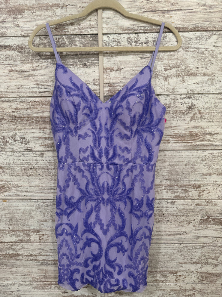 PURPLE SPARKLY SHORT DRESS-NEW