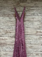 PINK FULL SEQUIN LONG DRESS