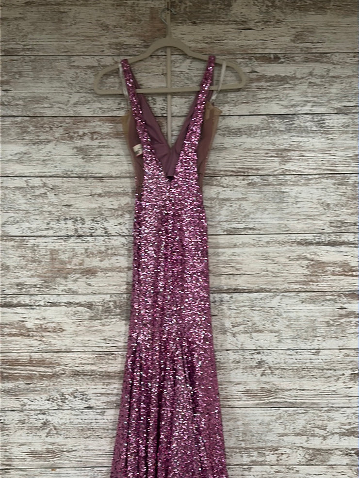 PINK FULL SEQUIN LONG DRESS