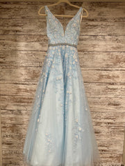 BLUE/FLORAL PRINCESS GOWN