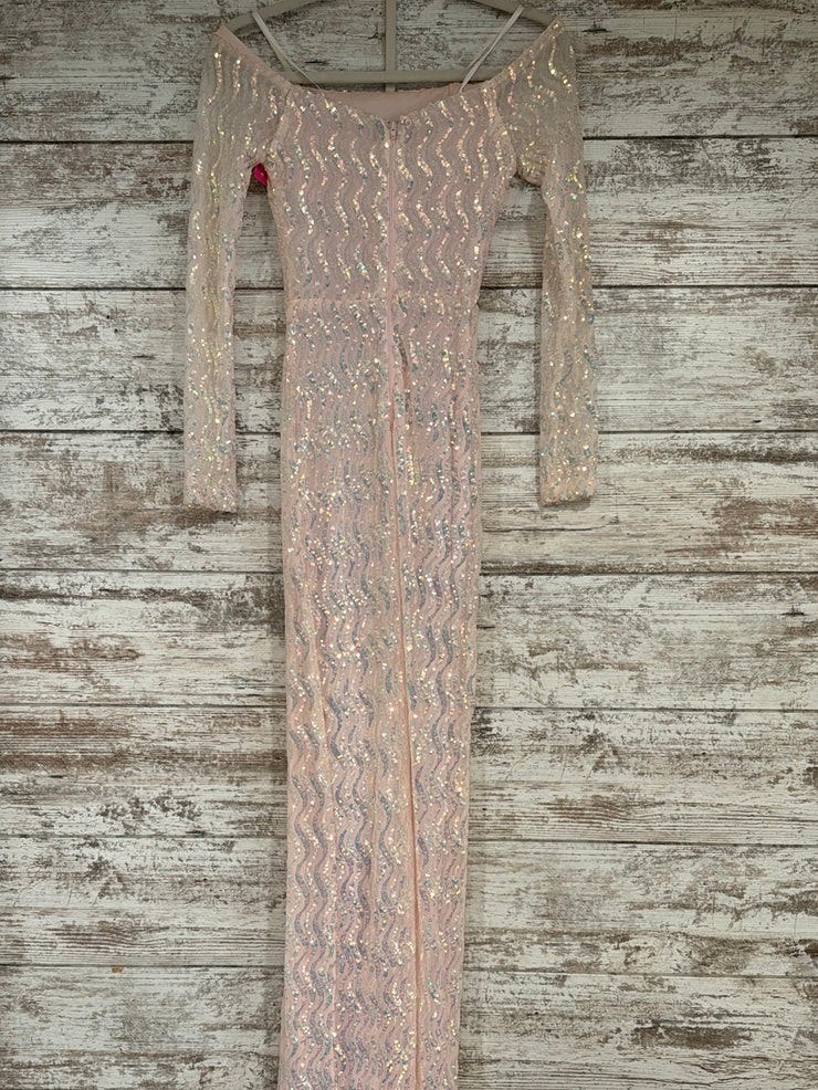 PINK SPARKLY LONG DRESS