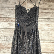 BLACK FULL SEQUIN LONG DRESS