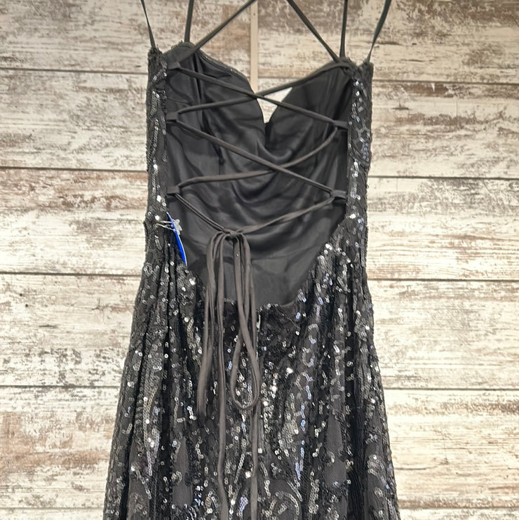 BLACK FULL SEQUIN LONG DRESS