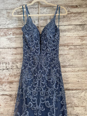 BLUE/FLORAL MERMAID GOWN (NEW)