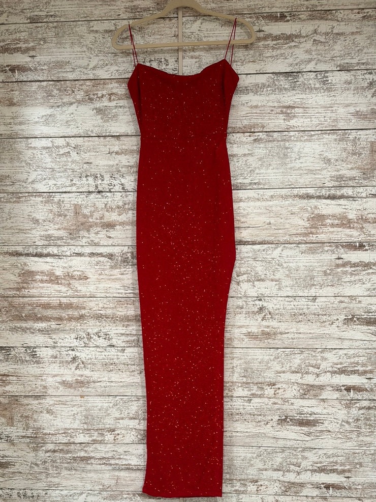 RED SPARKLY LONG DRESS