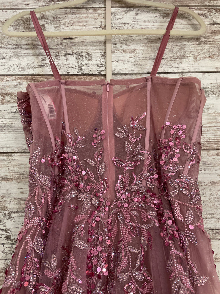 LAVENDER SPARKLY A LINE GOWN