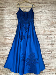 ROYAL BLUE A LINE GOWN