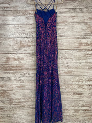 ROYAL BLUE SPARKLY LONG DRESS