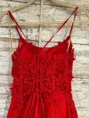 RED/FLORAL A LINE GOWN