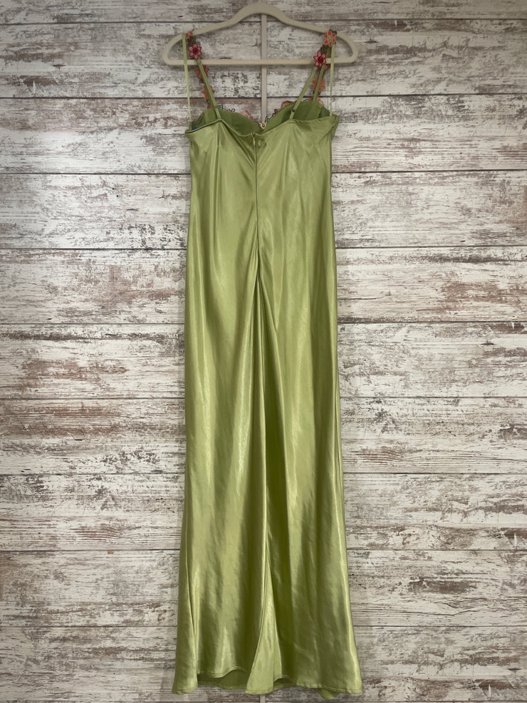 GREEN/FLORAL TOP LONG DRESS