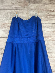 ROYAL BLUE SPARKLY A LINE GOWN