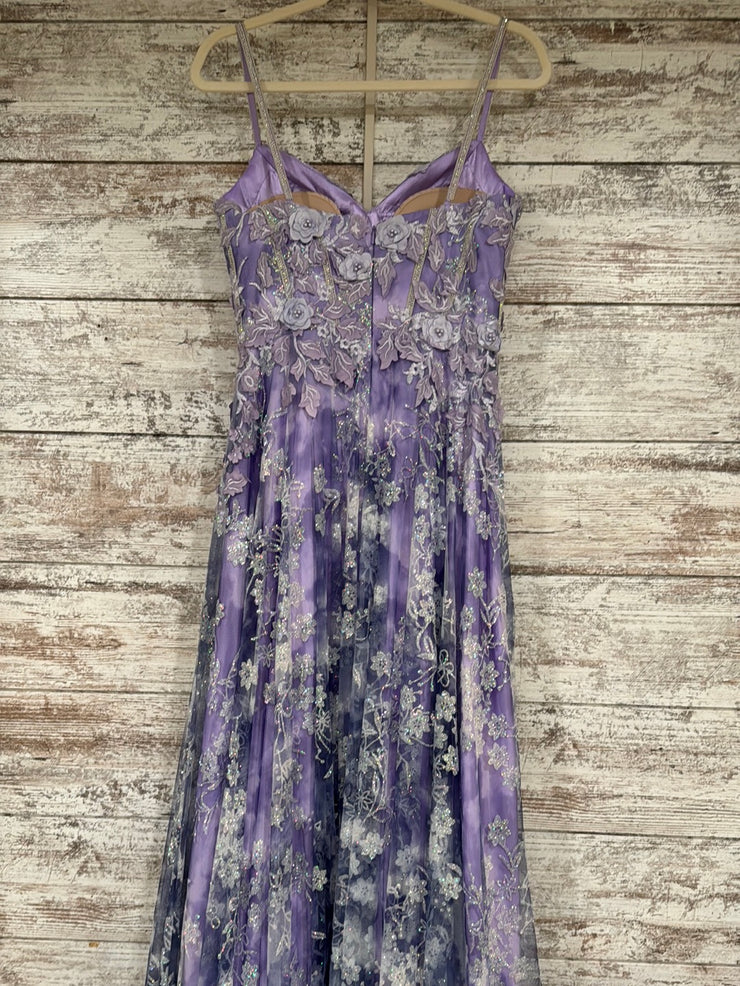 PURPLE/WHITE SPARKLY A LINE