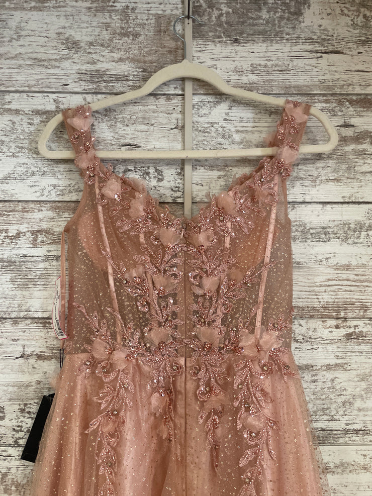 BLUSH SPARKLY A LINE GOWN -NEW