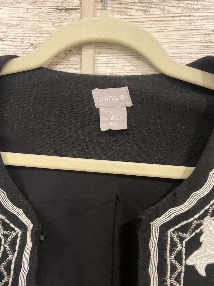 BLACK/WHITE OPEN JACKET $179