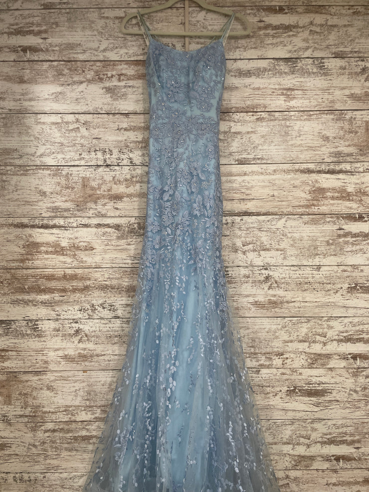 BLUE/FLORAL MERMAID GOWN
