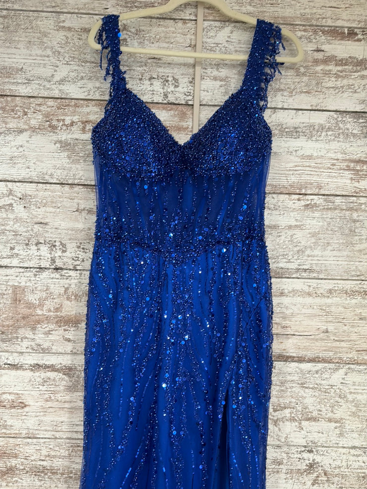 ROYAL BLUE SPARKLY LONG DRESS