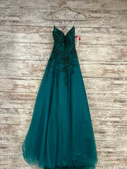 GREEN A LINE GOWN