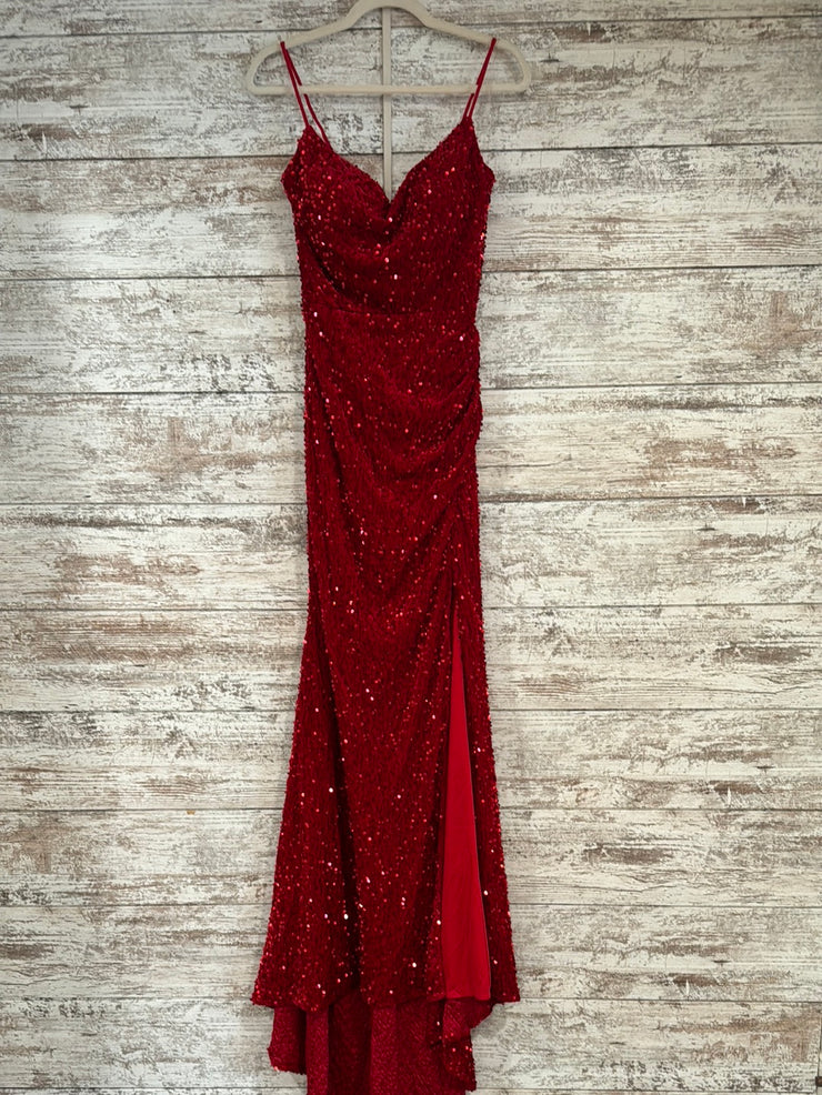 RED SEQUIN LONG DRESS (NEW)