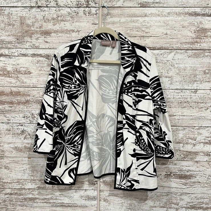 BLACK/WHITE OPEN JACKET