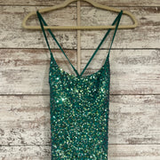 GREEN SEQUIN LONG DRESS